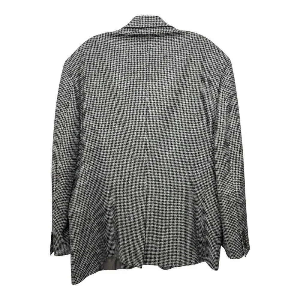 Lauren Ralph Lauren Blazer Men's 44R Gray Wool Houndstooth Sport Coat Jacket